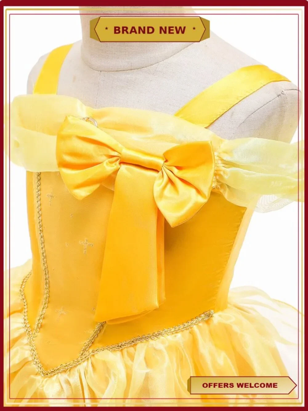 Girls Princess Costume Off Shoulder Dress with Accessories